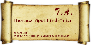 Thomasz Apollinária névjegykártya